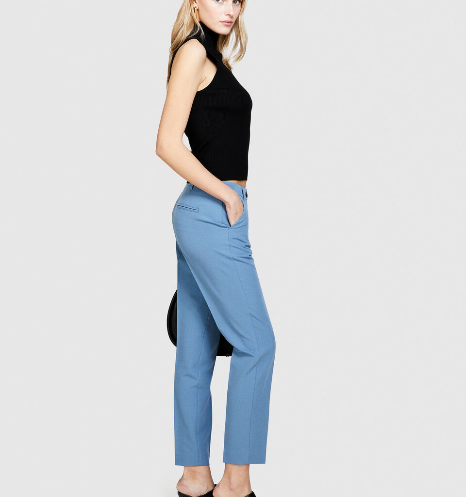 Cigarette trousers - women's skinny fit trousers - Blue | Sisley image number 2